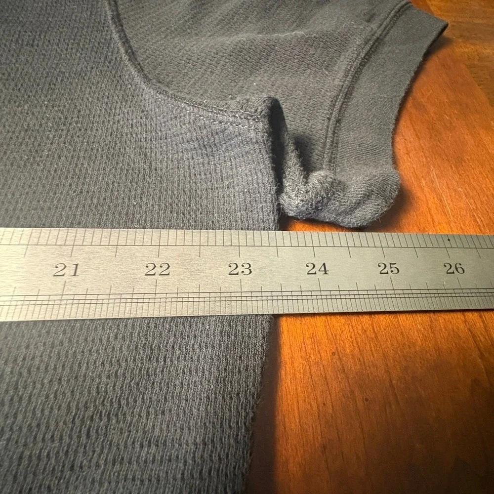Polo Ralph Lauren Black Waffle Knit Thermal T-Shirt XL Red Pony